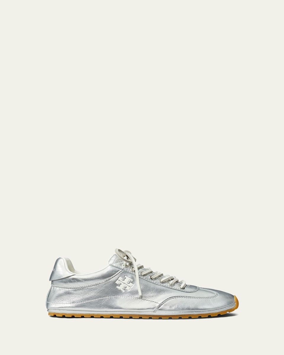 Field Metallic Leather Low-Top Sneakers